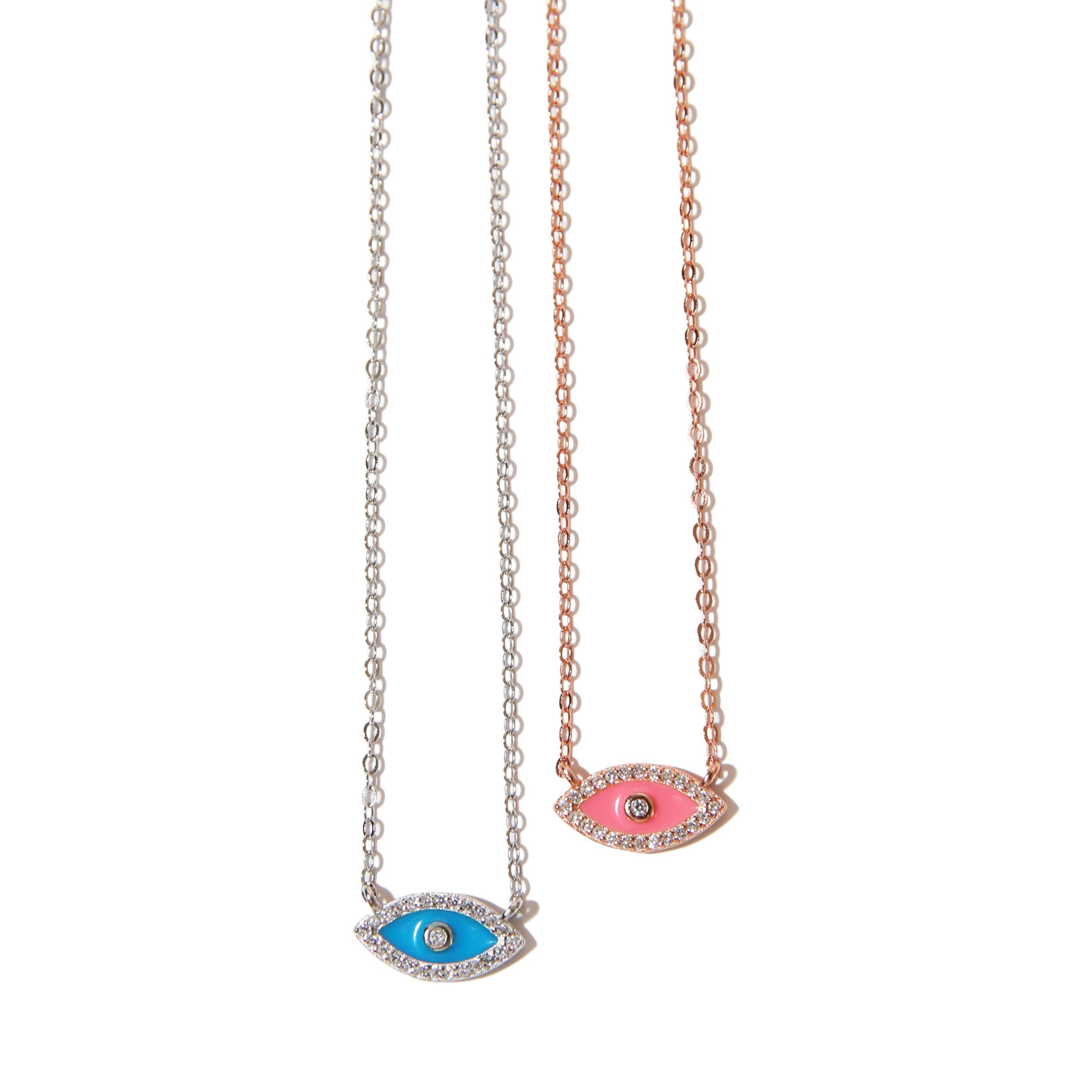 Eyeing You Evil Eye Silver / Rose Gold Necklace