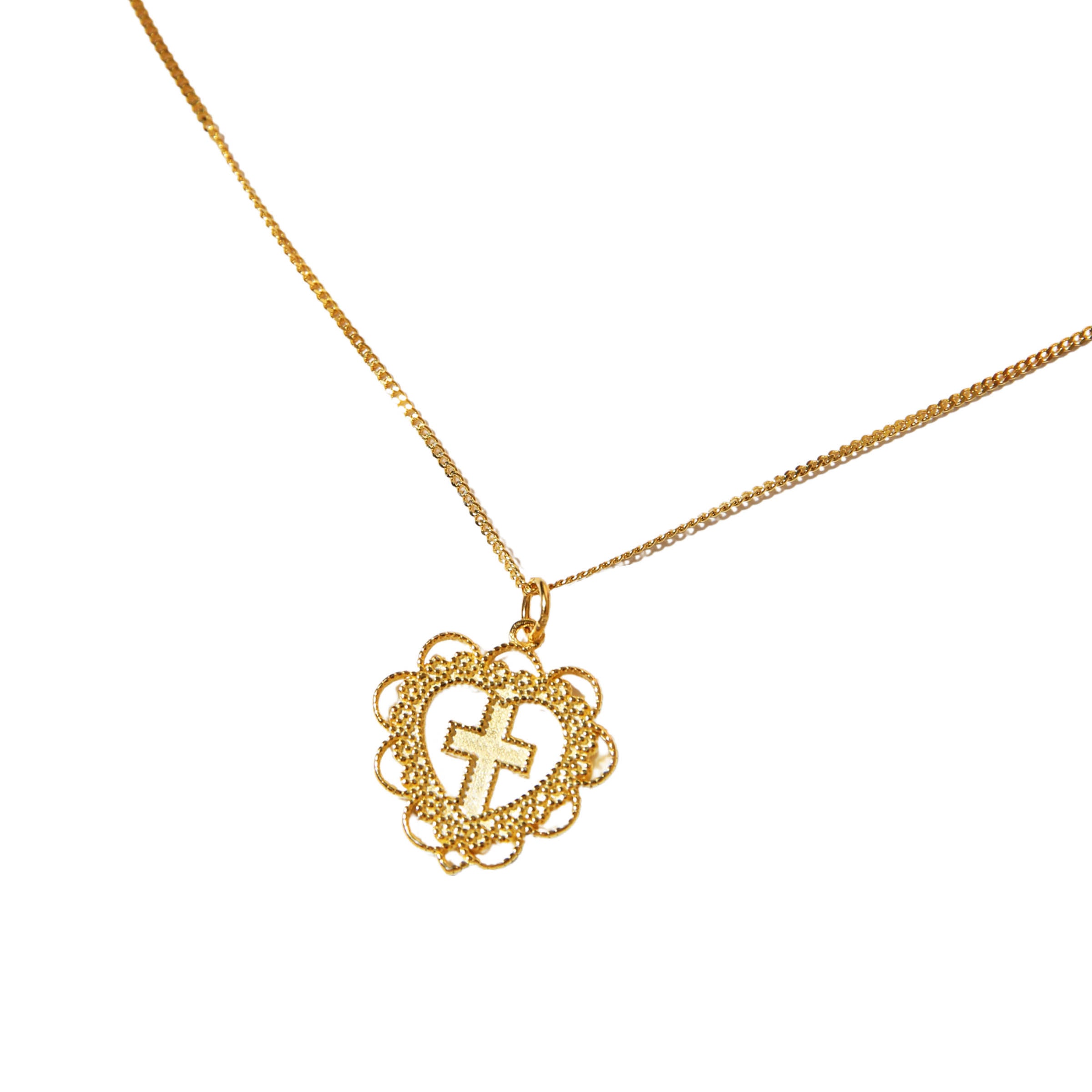 I Love Love Heart 925 Sterling Silver Cross Necklace