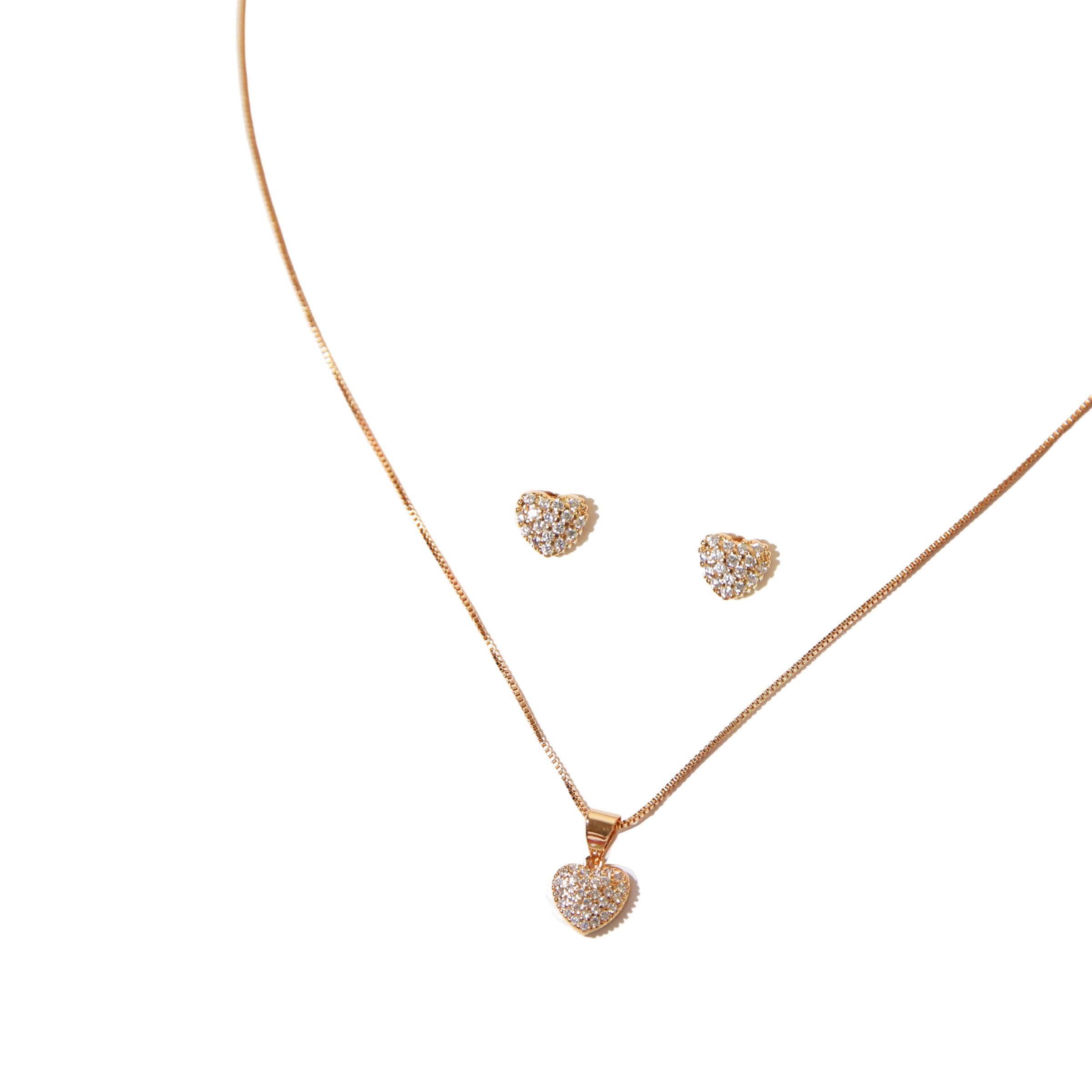 Heart of Gold Necklace and Earring Set