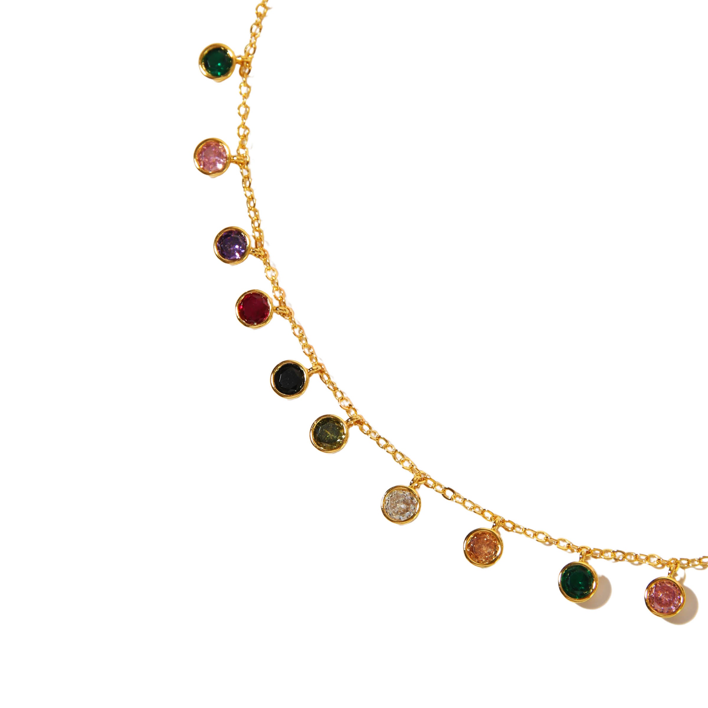 Classic With A Touch of Modern Bezel Gold Rhinestone Necklace