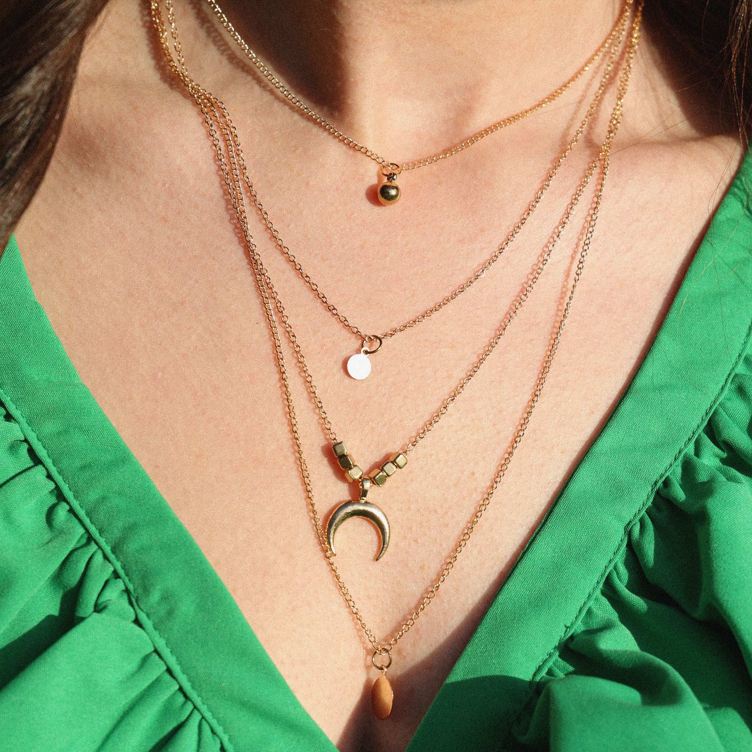 Happy as Gold Quadruple Layered Necklace